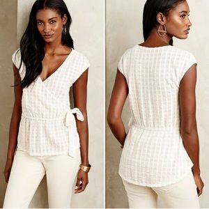 Deletta Anthropologie Faux Wrap Top LIKE NEW